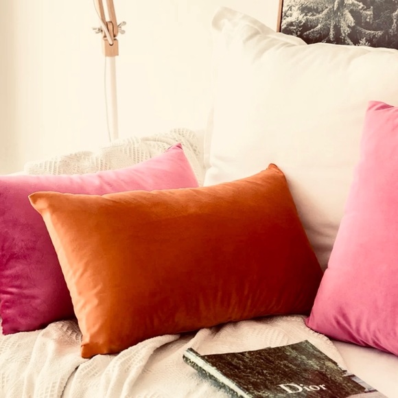 Accents Luxury Home Burnt Orange Velvet Pillow Cover Poshmark